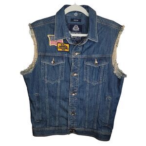 American Rag Men's drag racing denim vest size Medium